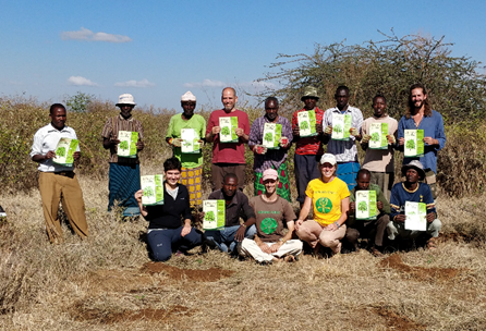Group photo opportunity after tree planting exercise in Samburu County with Sadhana Forest Kenya